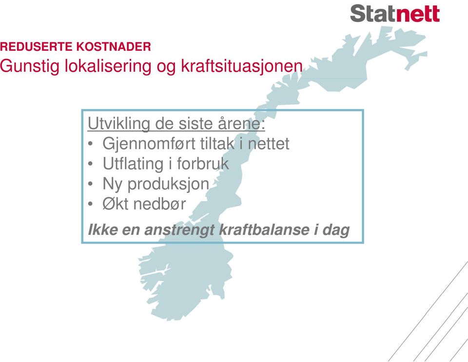 Gjennomført tiltak i nettet Utflating i forbruk