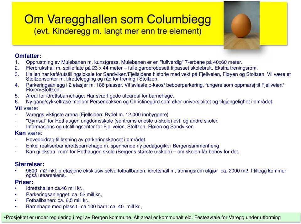 Hallen har kafé/utstillingslokale for Sandviken/Fjellsidens historie med vekt på Fjellveien, Fløyen og Stoltzen. Vil være et Stoltzensenter m. tilrettelegging og råd for trening i Stoltzen. 4.