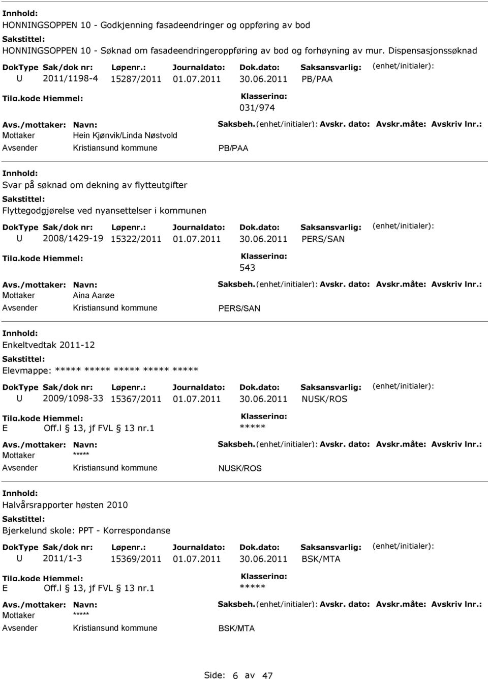 2011 B/AA 031/974 Mottaker Hein Kjønvik/Linda østvold B/AA Svar på søknad om dekning av flytteutgifter Flyttegodgjørelse ved nyansettelser i kommunen