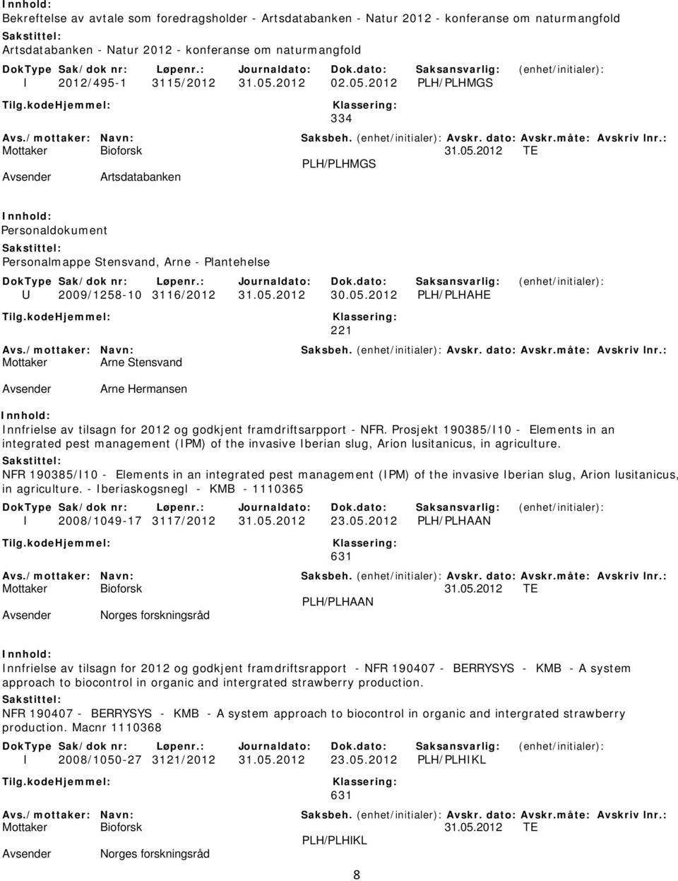 Prosjekt 190385/I10 - Elements in an integrated pest management (IPM) of the invasive Iberian slug, Arion lusitanicus, in agriculture.