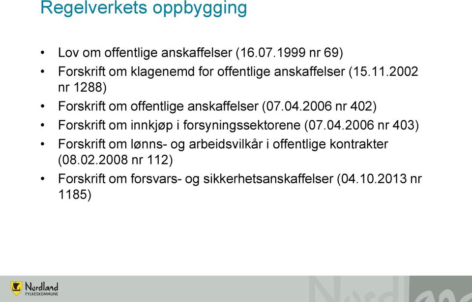 2002 nr 1288) Forskrift om offentlige anskaffelser (07.04.