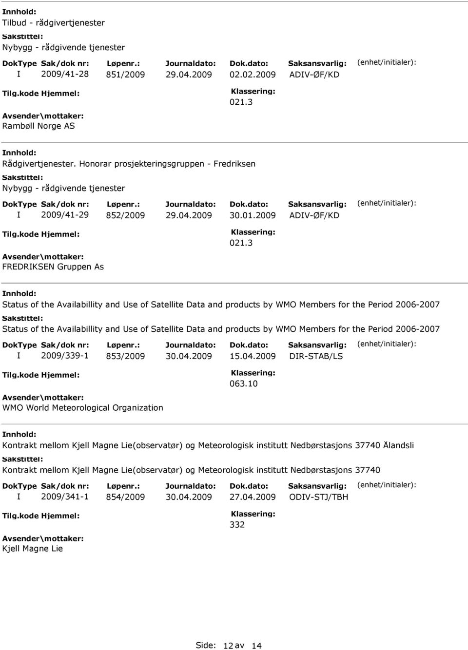 Period 2006-2007 Status of the Availabillity and se of Satellite Data and products by WMO Members for the Period 2006-2007 2009/339-1 853/2009 15.04.2009 DR-STAB/LS 063.