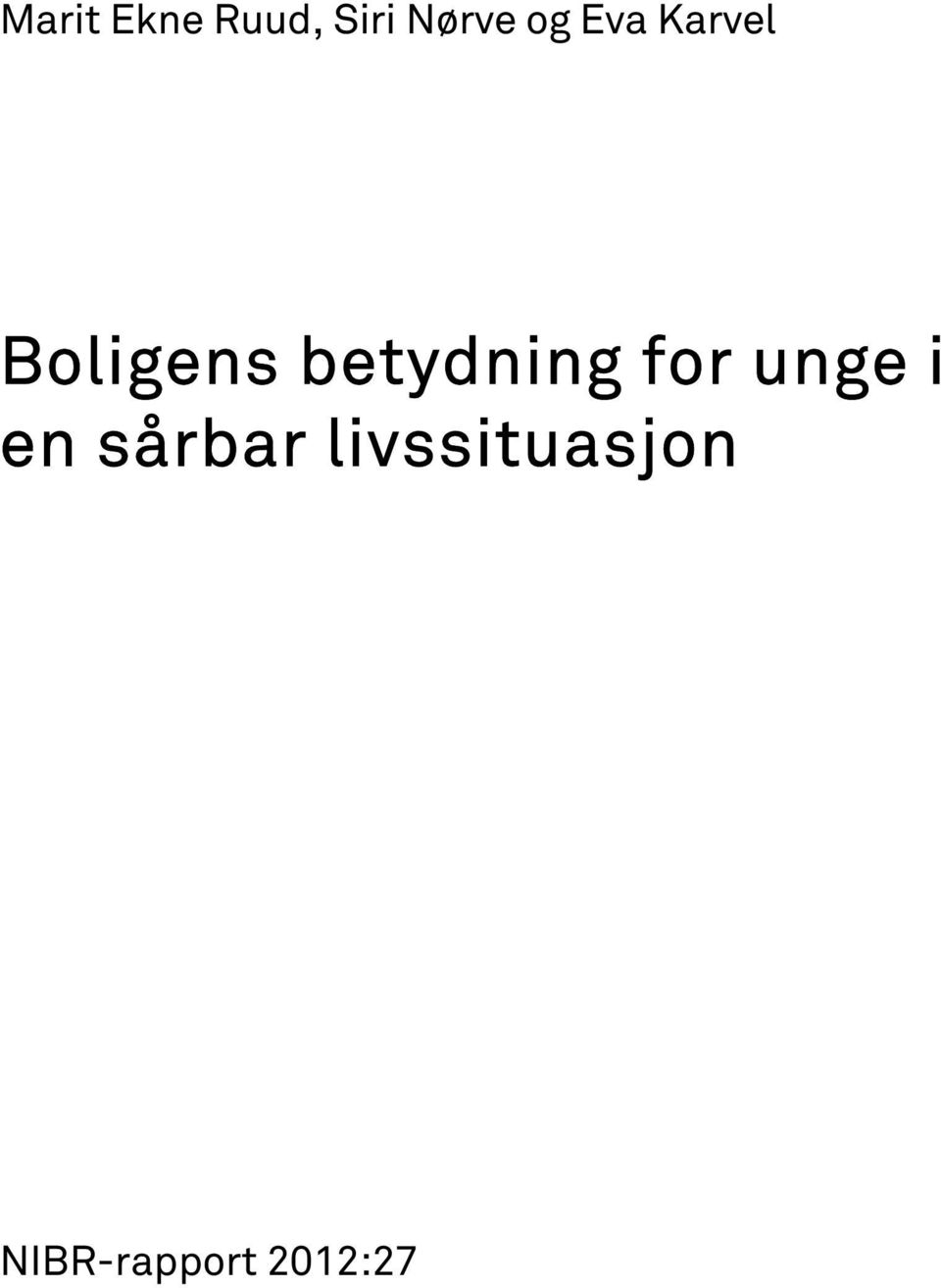 betydning for unge i en