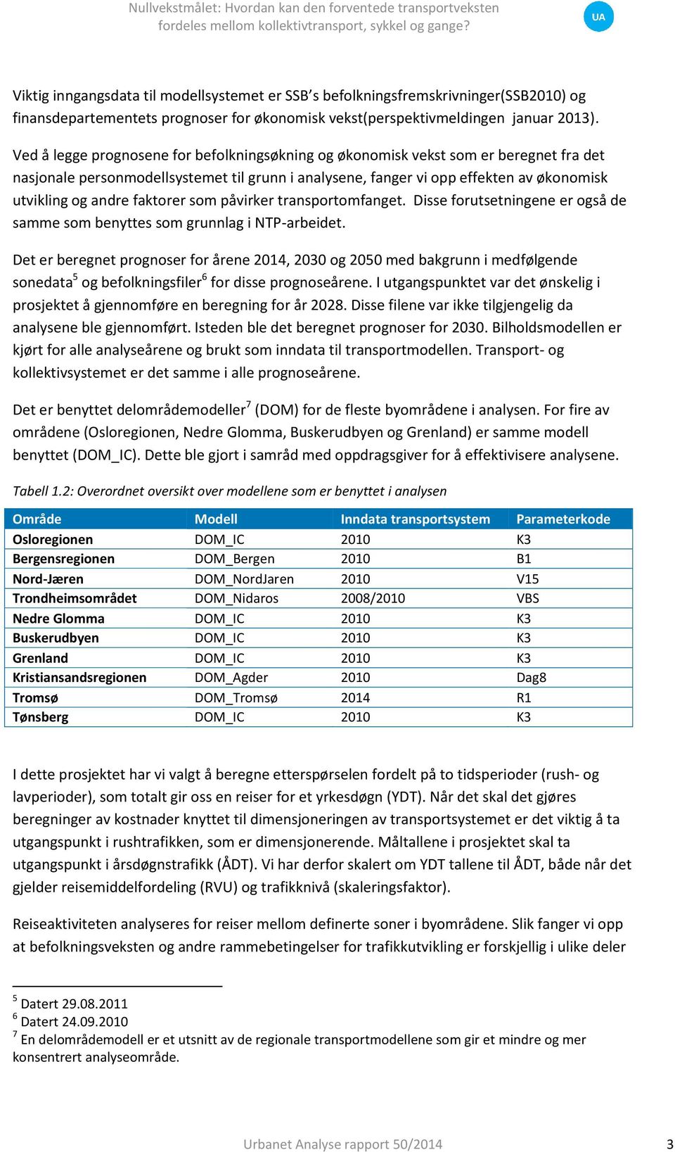 faktorer som påvirker transportomfanget. Disse forutsetningene er også de samme som benyttes som grunnlag i NTP-arbeidet.