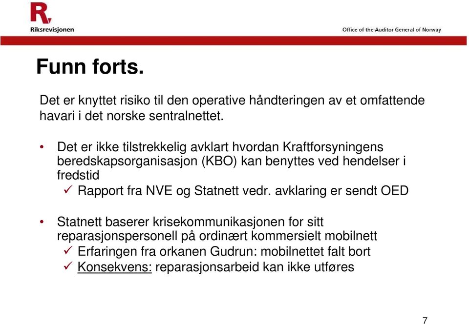 fredstid Rapport fra NVE og Statnett vedr.