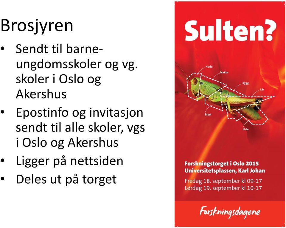 invitasjon sendt til alle skoler, vgs i Oslo