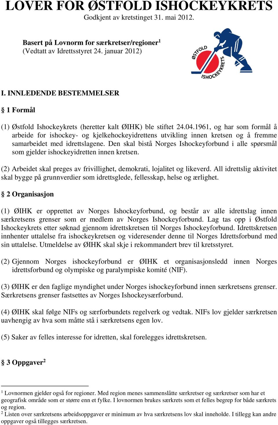 1961, og har som formål å arbeide for ishockey- og kjelkehockeyidrettens utvikling innen kretsen og å fremme samarbeidet med idrettslagene.