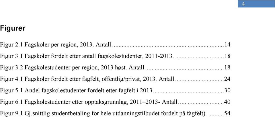 ... 18 Figur 4.1 Fagskoler fordelt etter fagfelt, offentlig/privat, 2013. Antall.... 24 Figur 5.