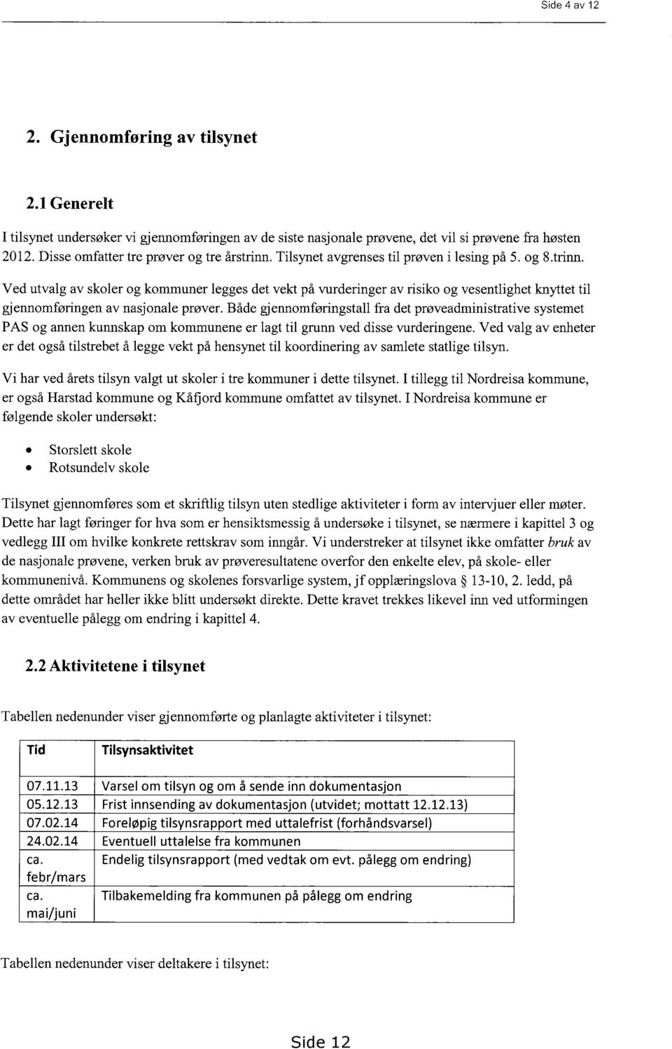 Både gjennomføringstall fra det prøveadministrative systemet PAS og annen kunnskap om konmiunene er lagt til grunn ved disse vurderingene.