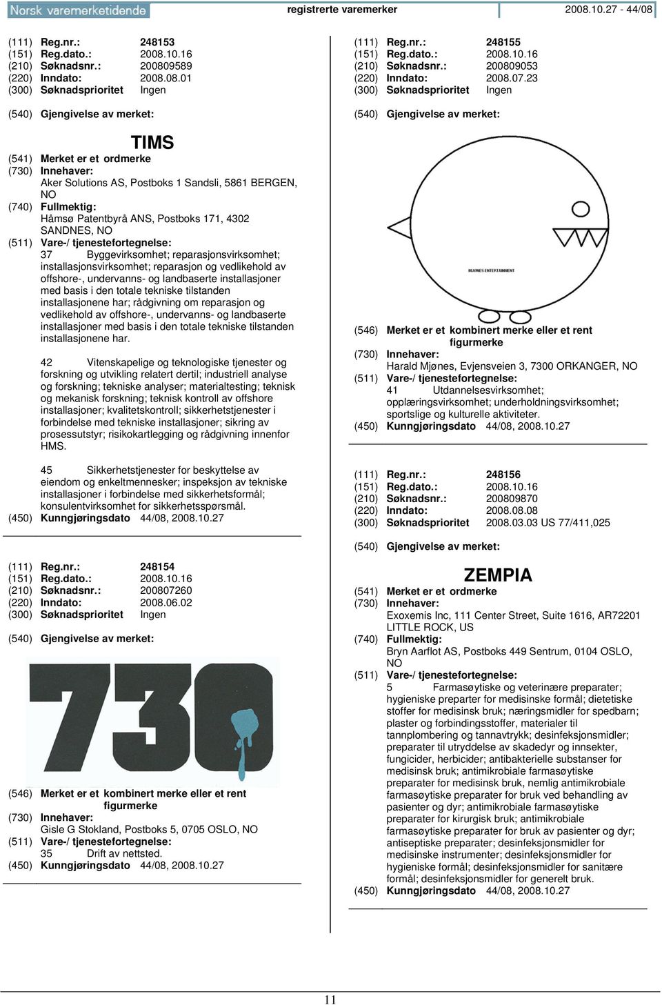 (111) Reg.nr.: 248153 (151) Reg.dato.: 2008.