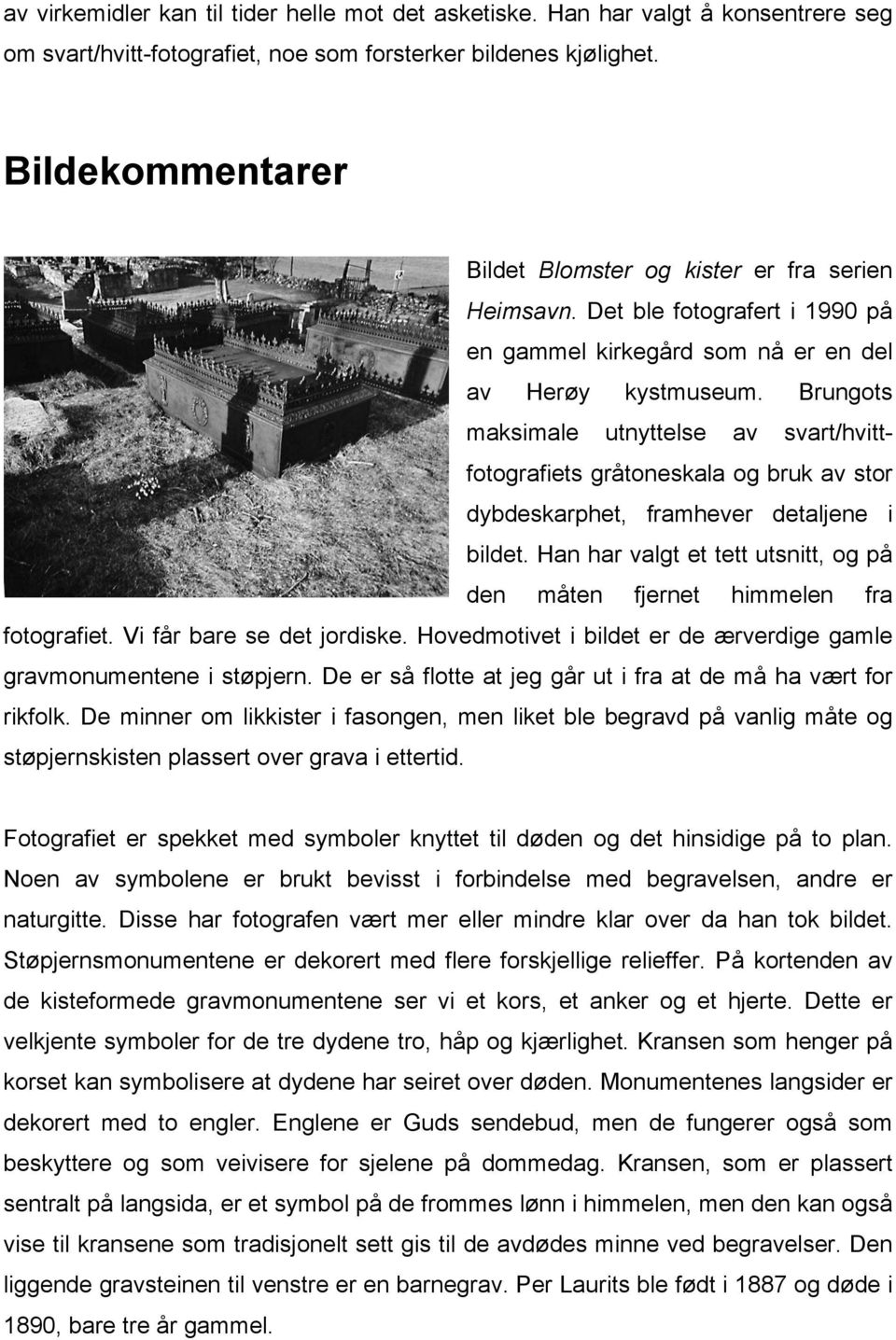 Brungots maksimale utnyttelse av svart/hvittfotografiets gråtoneskala og bruk av stor dybdeskarphet, framhever detaljene i bildet.