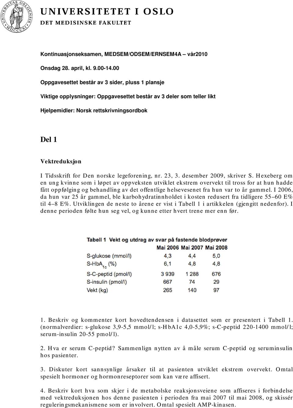 Den norske legeforening, nr. 23, 3. desember 2009, skriver S.