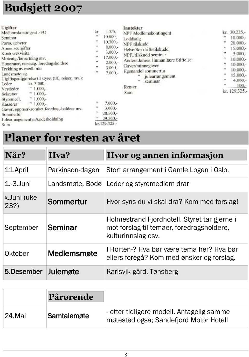 Styret tar gjerne i mot forslag til temaer, foredragsholdere, kulturinnslag osv. Oktober Medlemsmøte I Horten-? Hva bør være tema her? Hva bør ellers foregå?