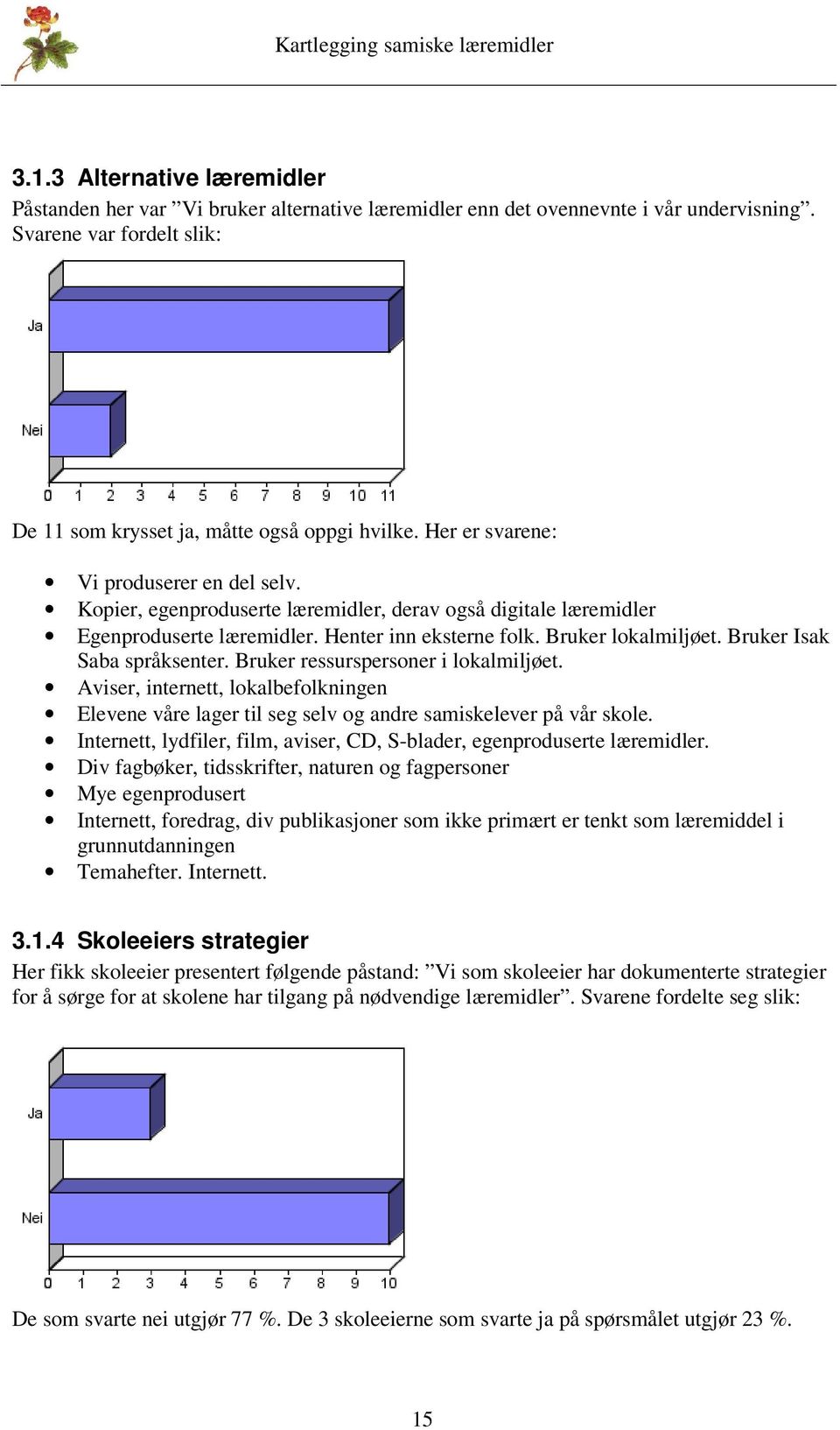 Bruker Isak Saba språksenter. Bruker ressurspersoner i lokalmiljøet. Aviser, internett, lokalbefolkningen Elevene våre lager til seg selv og andre samiskelever på vår skole.