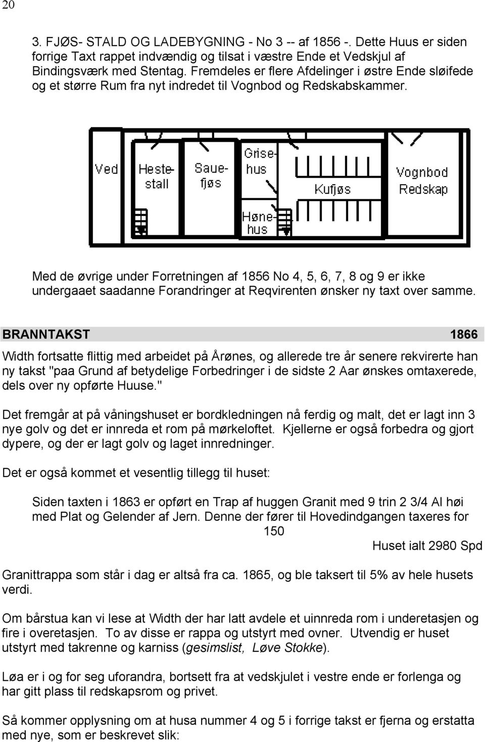 Med de øvrige under Forretningen af 1856 No 4, 5, 6, 7, 8 og 9 er ikke undergaaet saadanne Forandringer at Reqvirenten ønsker ny taxt over samme.