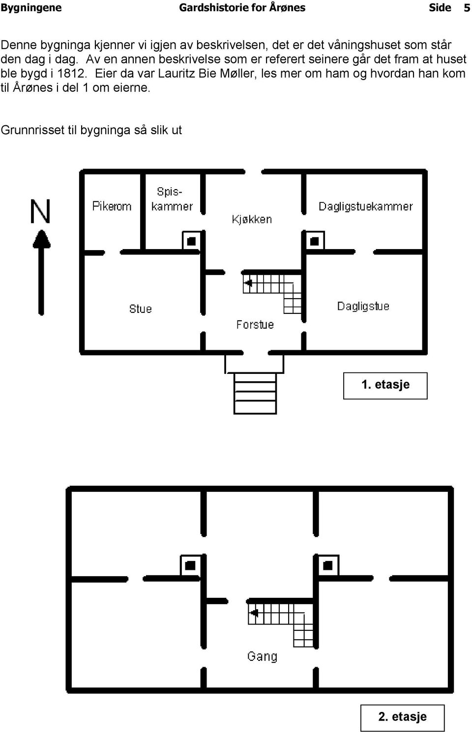 Av en annen beskrivelse som er referert seinere går det fram at huset ble bygd i 1812.