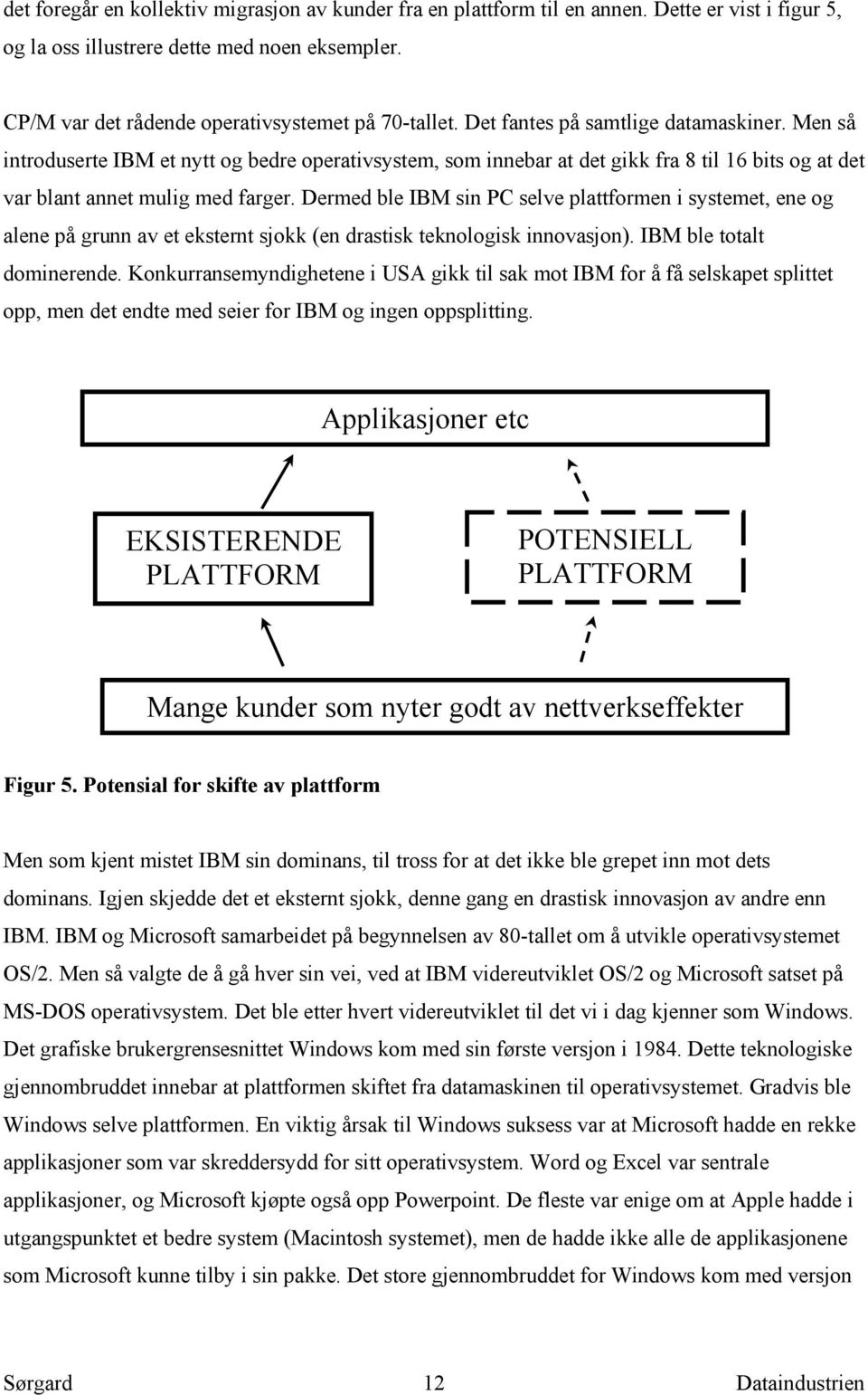 Dermed ble IBM sin PC selve plattformen i systemet, ene og alene på grunn av et eksternt sjokk (en drastisk teknologisk innovasjon). IBM ble totalt dominerende.