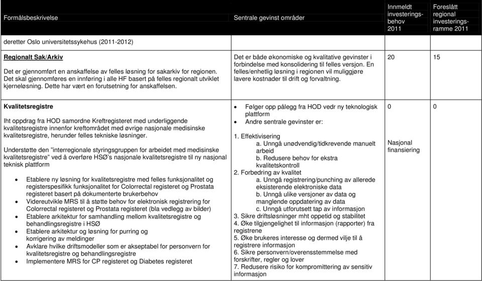 Det er både øknmiske g kvalitative gevinster i frbindelse med knslidering til felles versjn. En felles/enhetlig løsning i reginen vil muliggjøre lavere kstnader til drift g frvaltning.