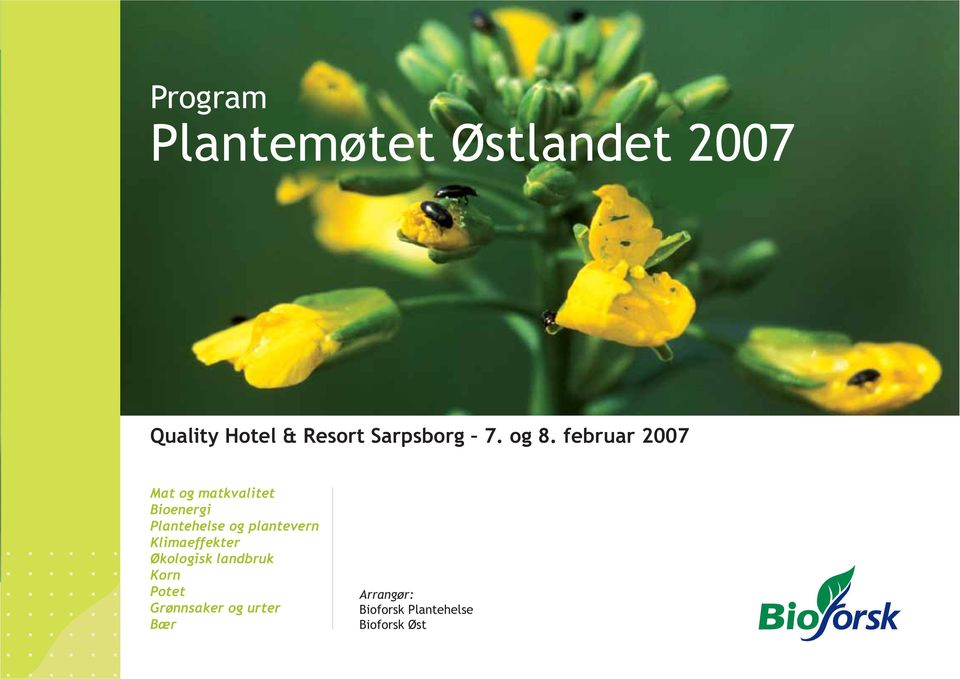 februar 2007 Mat og matkvalitet Bioenergi Plantehelse og