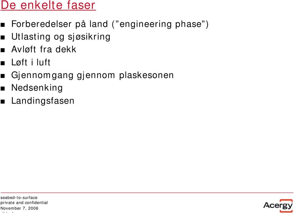 sjøsikring Avløft fra dekk Løft i luft