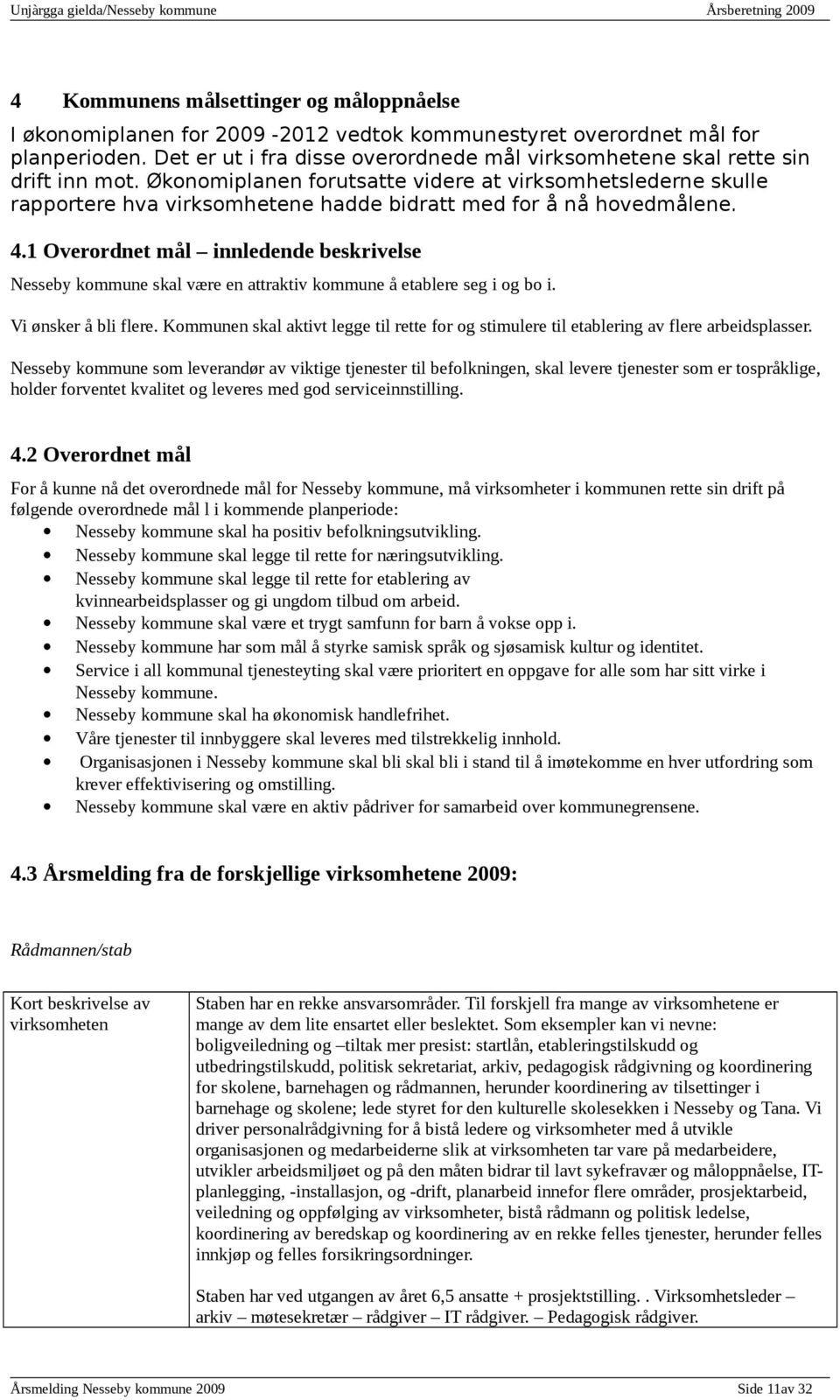 Økonomiplanen forutsatte videre at virksomhetslederne skulle rapportere hva virksomhetene hadde bidratt med for å nå hovedmålene. 4.