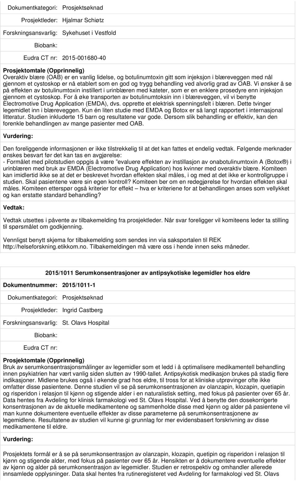 Vi ønsker å se på effekten av botulinumtoxin instillert i urinblæren med kateter, som er en enklere prosedyre enn injeksjon gjennom et cystoskop.