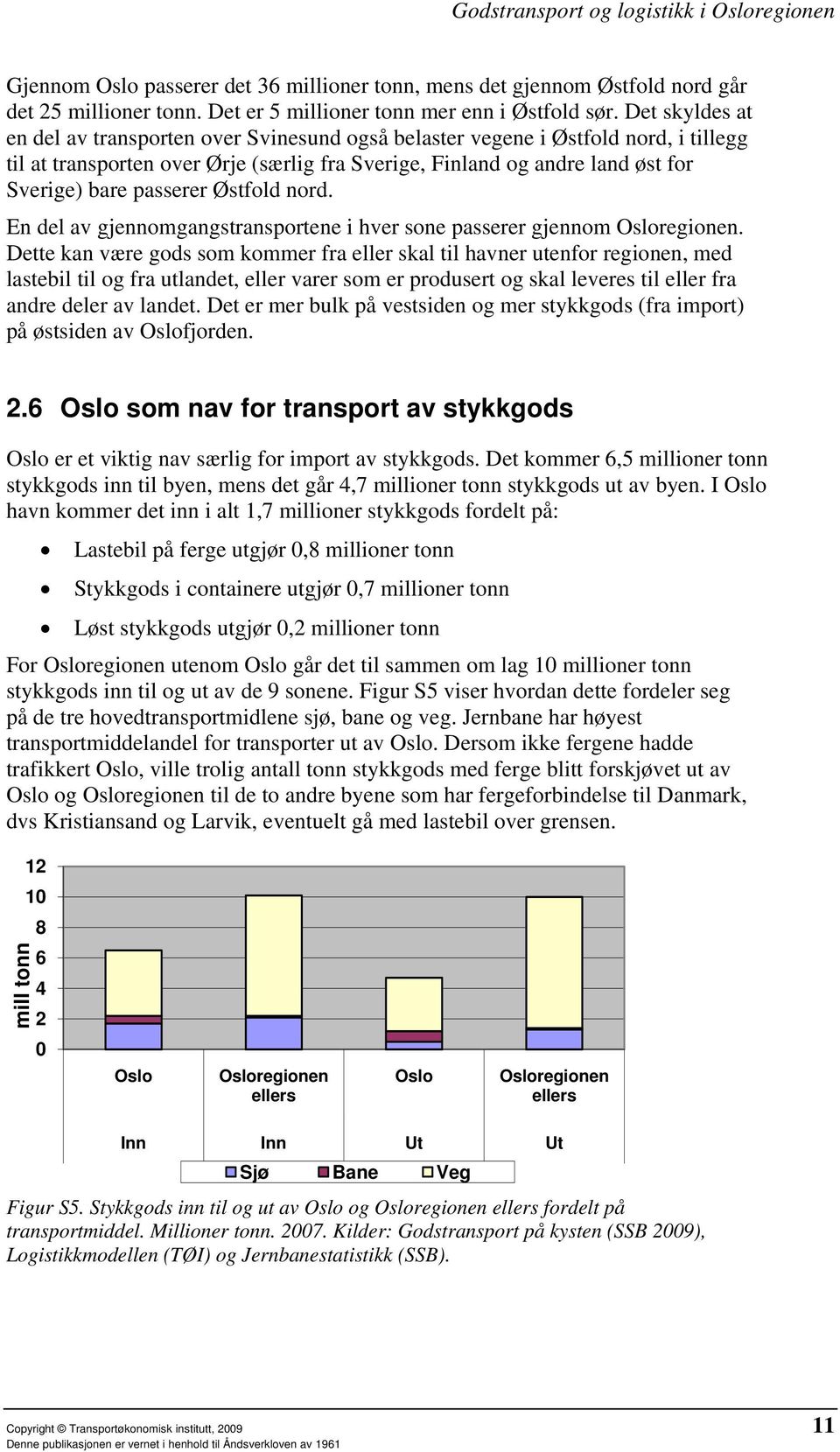 passerer Østfold nord. En del av gjennomgangstransportene i hver sone passerer gjennom Osloregionen.