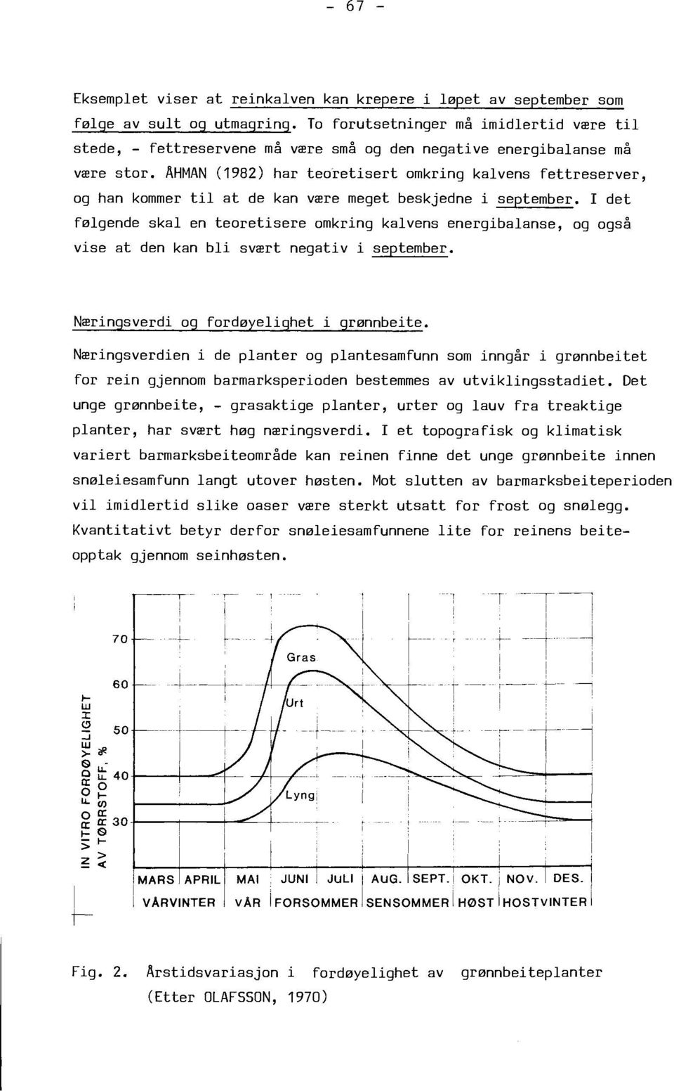 ÅHMAN (1982) har teoretisert omkring kalvens fettreserver, og han kommer t i l at de kan være meget beskjedne i september.