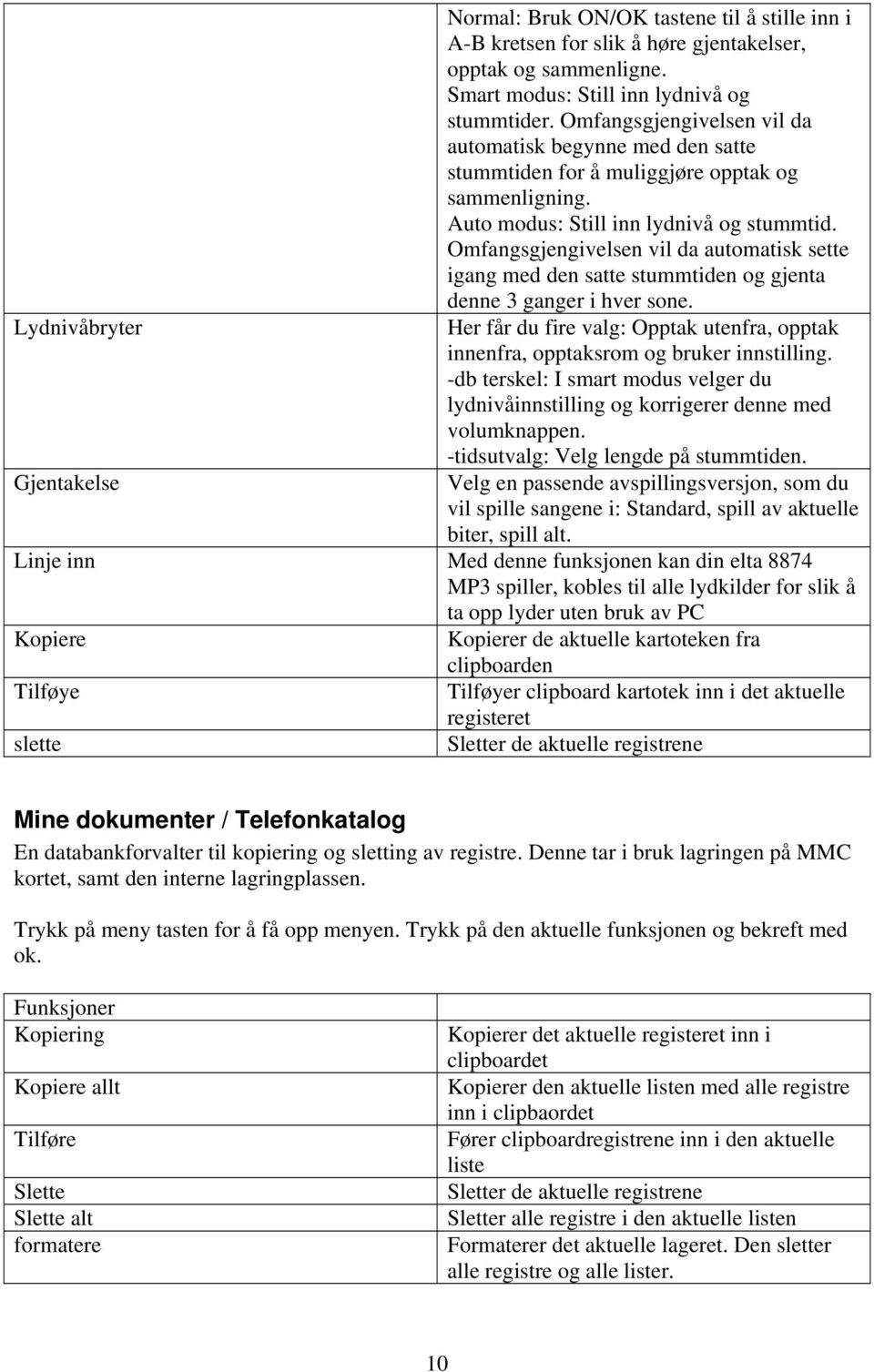 Omfangsgjengivelsen vil da automatisk sette igang med den satte stummtiden og gjenta denne 3 ganger i hver sone.