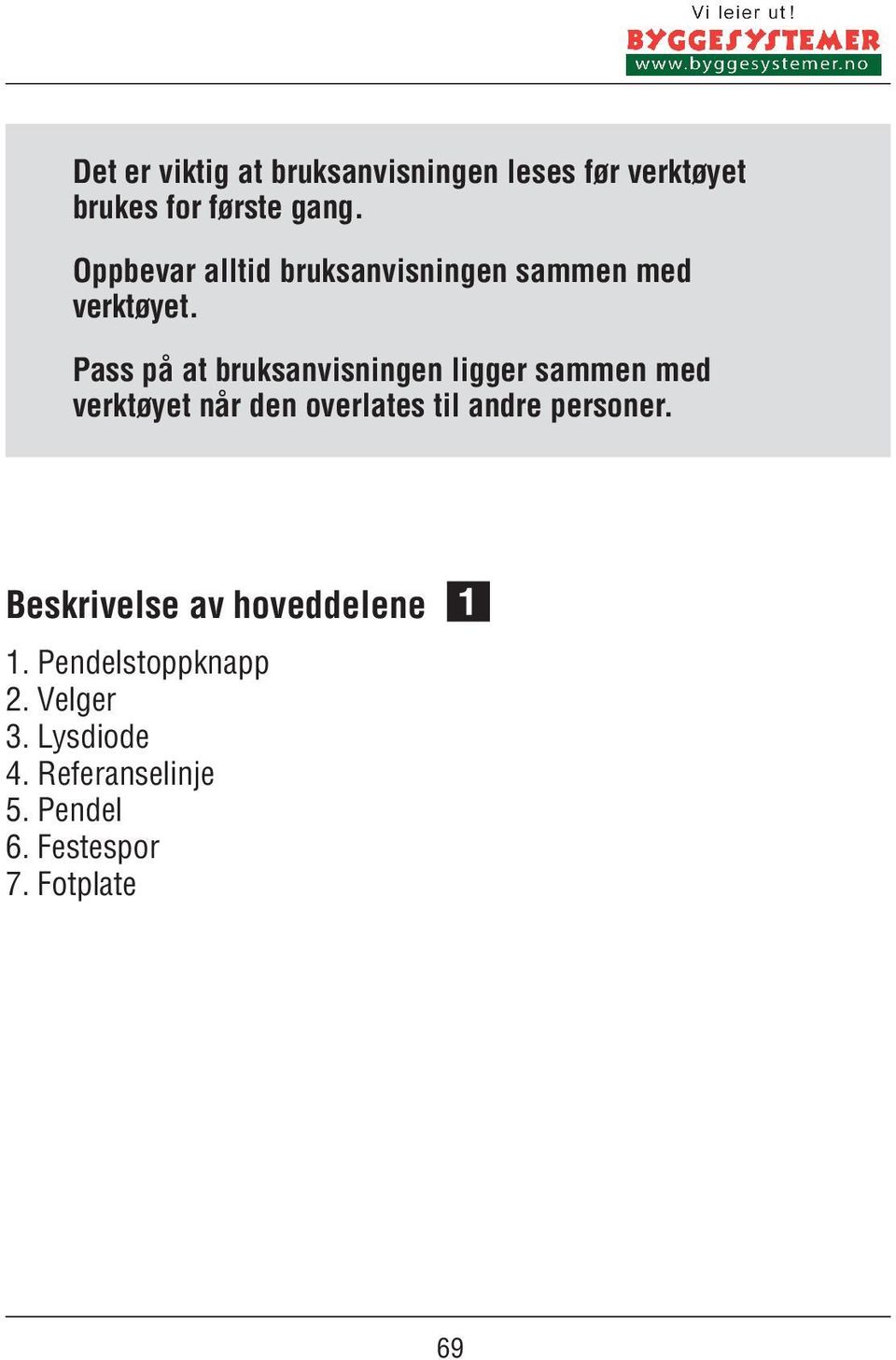 Pass på at bruksanvisningen ligger sammen med verktøyet når den overlates til andre