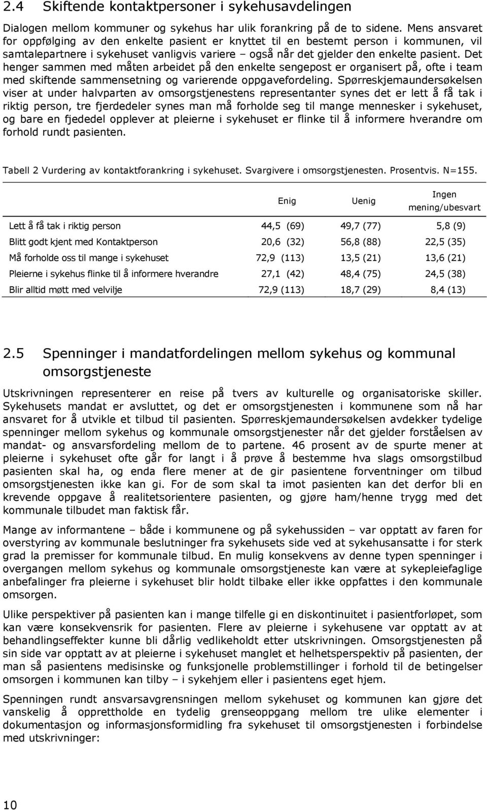 Det henger sammen med måten arbeidet på den enkelte sengepost er organisert på, ofte i team med skiftende sammensetning og varierende oppgavefordeling.