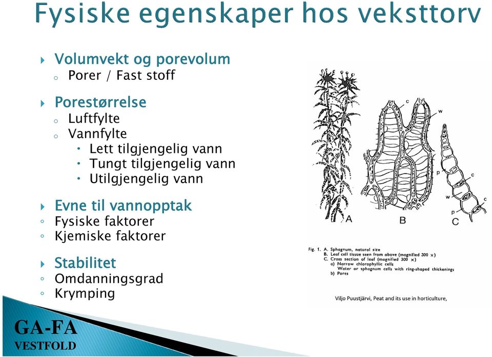 tilgjengelig vann Utilgjengelig vann Evne til vannopptak