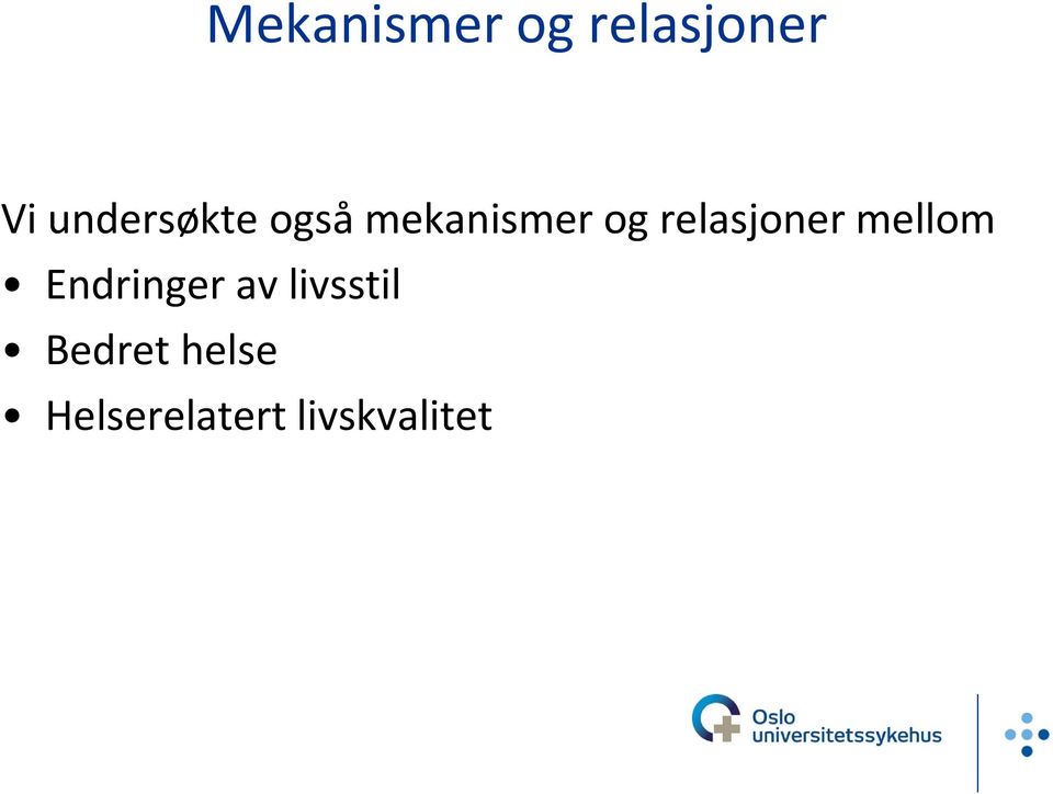 relasjoner mellom Endringer av