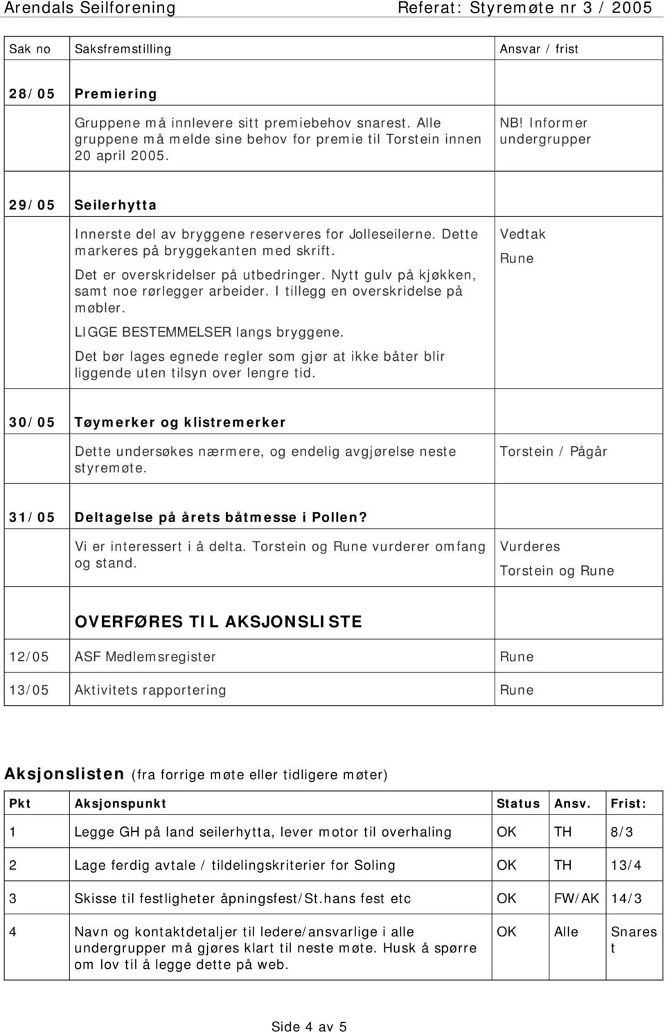 Nytt gulv på kjøkken, samt noe rørlegger arbeider. I tillegg en overskridelse på møbler. LIGGE BESTEMMELSER langs bryggene.