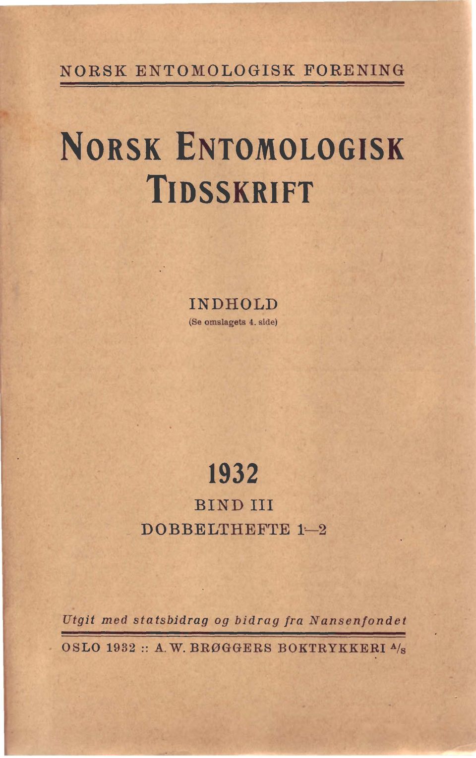 ib) 1932 BIND 111 DOBBELTHEFTE t-2 Dtgit med