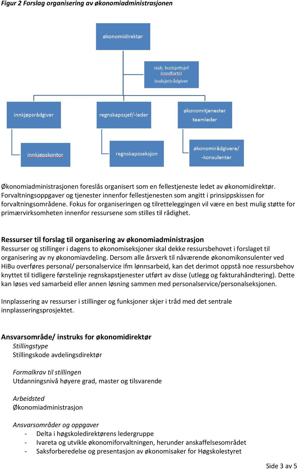 Fokus for organiseringen og tilretteleggingen vil være en best mulig støtte for primærvirksomheten innenfor ressursene som stilles til rådighet.