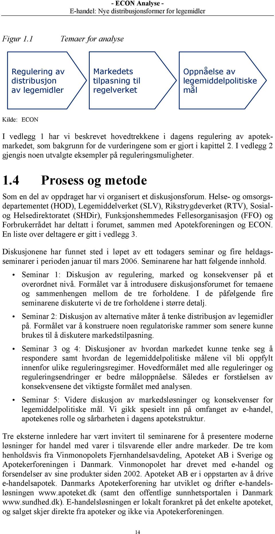 regulering av apotekmarkedet, som bakgrunn for de vurderingene som er gjort i kapittel 2. I vedlegg 2 gjengis noen utvalgte eksempler på reguleringsmuligheter. 1.