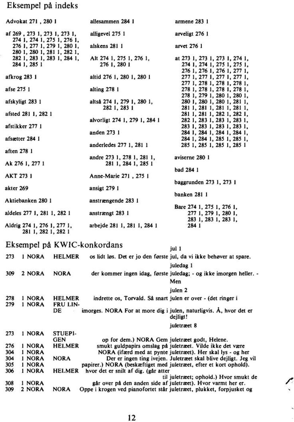 281 1, 282 1 Aldrig 274 1, 276 1, 277 1, 281 1, 282 1, 282 1 alvorligt 274 1, 279 1, 284 1 anden 273 1 anderledes 277 1.