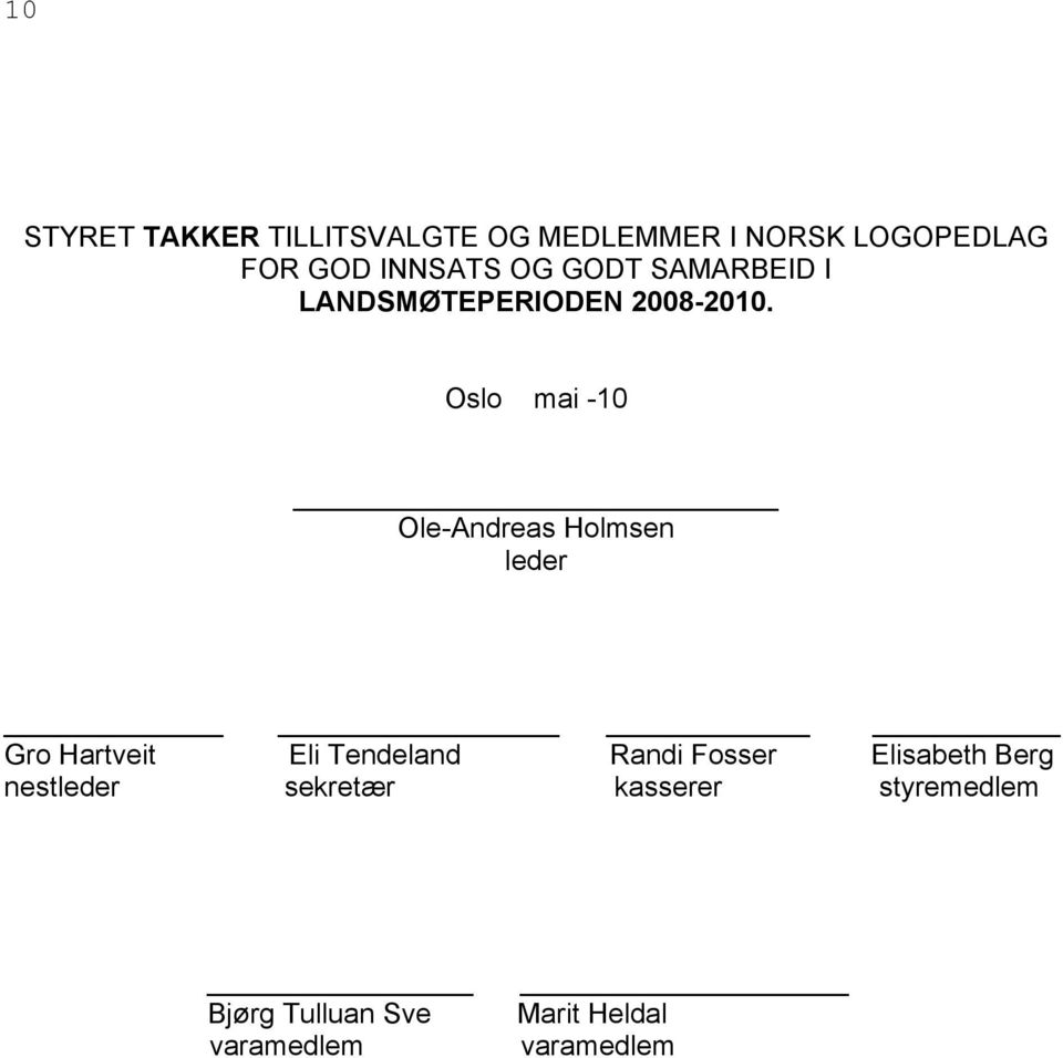 Oslo mai -10 Ole-Andreas Holmsen leder Gro Hartveit Eli Tendeland Randi Fosser