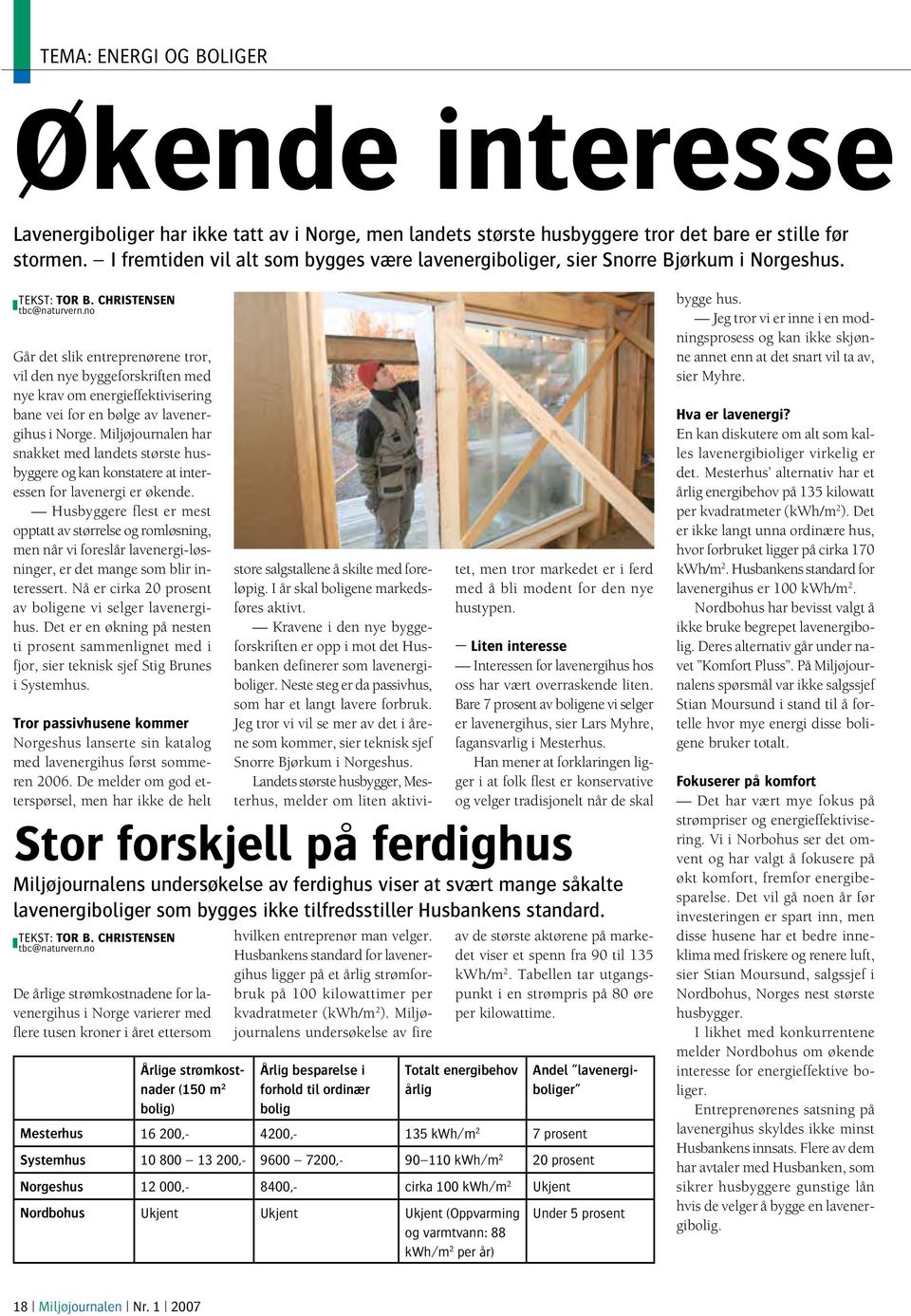 no Går det slik entreprenørene tror, vil den nye byggeforskriften med nye krav om energieffektivisering bane vei for en bølge av lavenergihus i Norge.