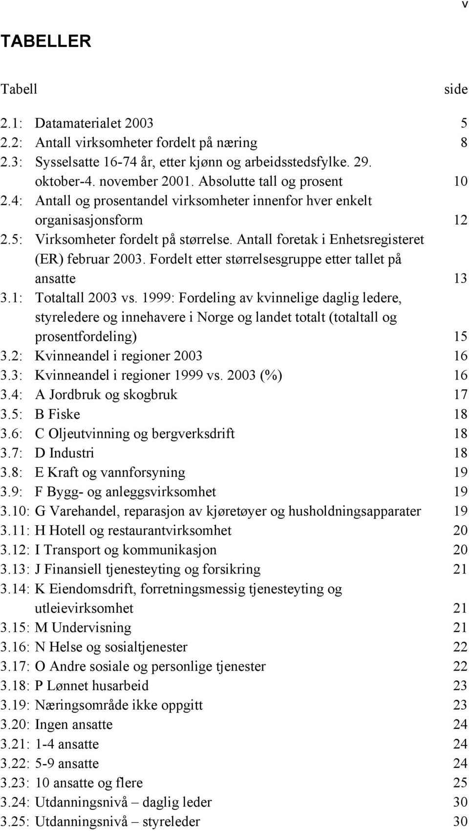 Fordelt etter størrelsesgruppe etter tallet på ansatte 13 3.1: Totaltall 2003 vs.