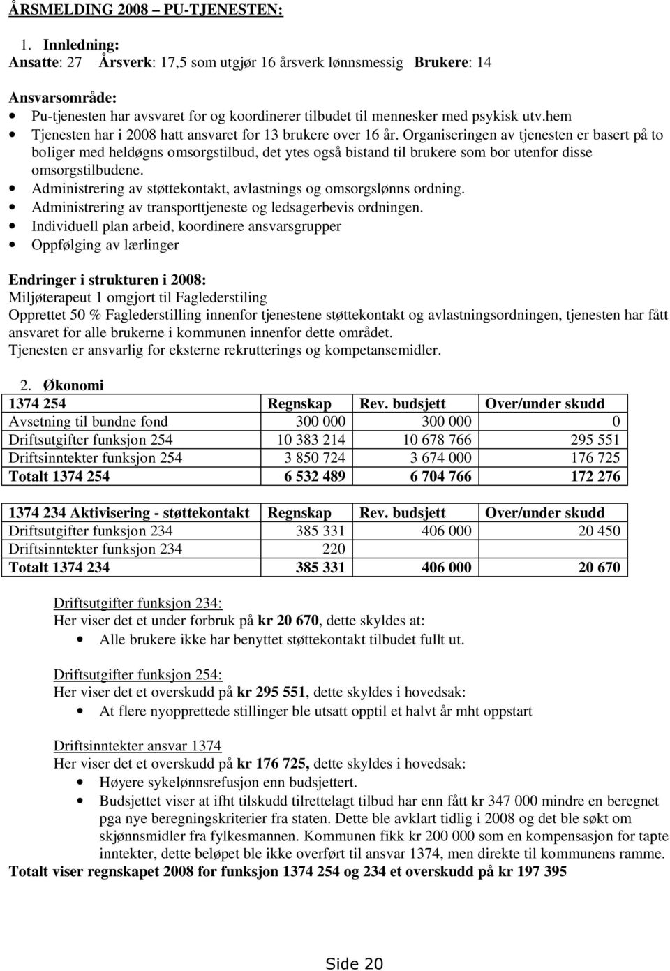 hem Tjenesten har i 2008 hatt ansvaret for 13 brukere over 16 år.