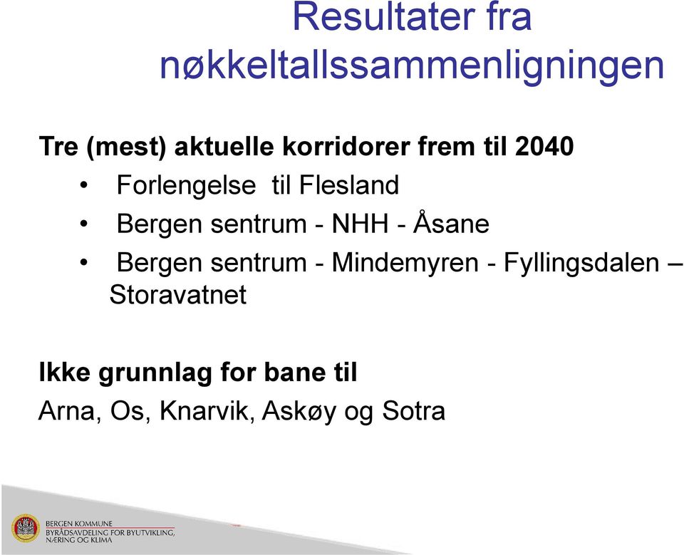 - NHH - Åsane Bergen sentrum - Mindemyren - Fyllingsdalen