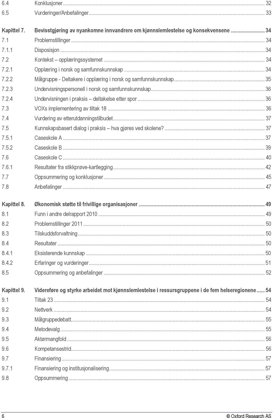 .. 36 7.2.4 Undervisningen i praksis deltakelse etter spor... 36 7.3 VOXs implementering av tiltak 18... 36 7.4 Vurdering av etterutdanningstilbudet... 37 7.