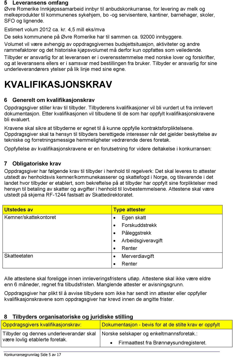 Volumet vil være avhengig av oppdragsgivernes budsjettsituasjon, aktiviteter og andre rammefaktorer og det historiske kjøpsvolumet må derfor kun oppfattes som veiledende.