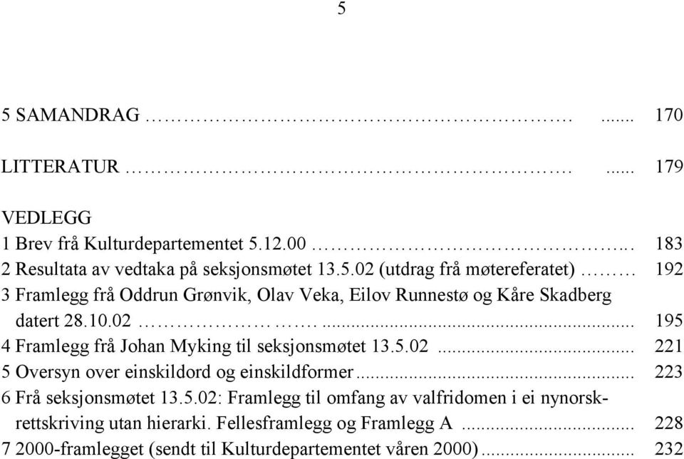 5.02: Framlegg til omfang av valfridomen i ei nynorskrettskriving utan hierarki. Fellesframlegg og Framlegg A.