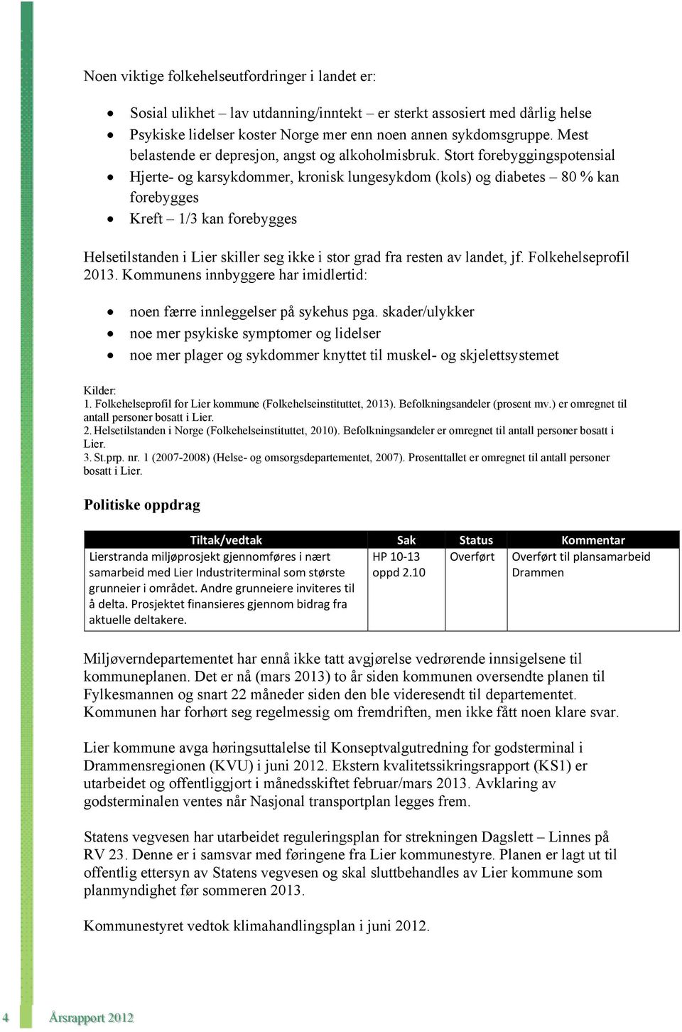 Stort forebyggingspotensial Hjerte- og karsykdommer, kronisk lungesykdom (kols) og diabetes 80 % kan forebygges Kreft 1/3 kan forebygges Helsetilstanden i Lier skiller seg ikke i stor grad fra resten