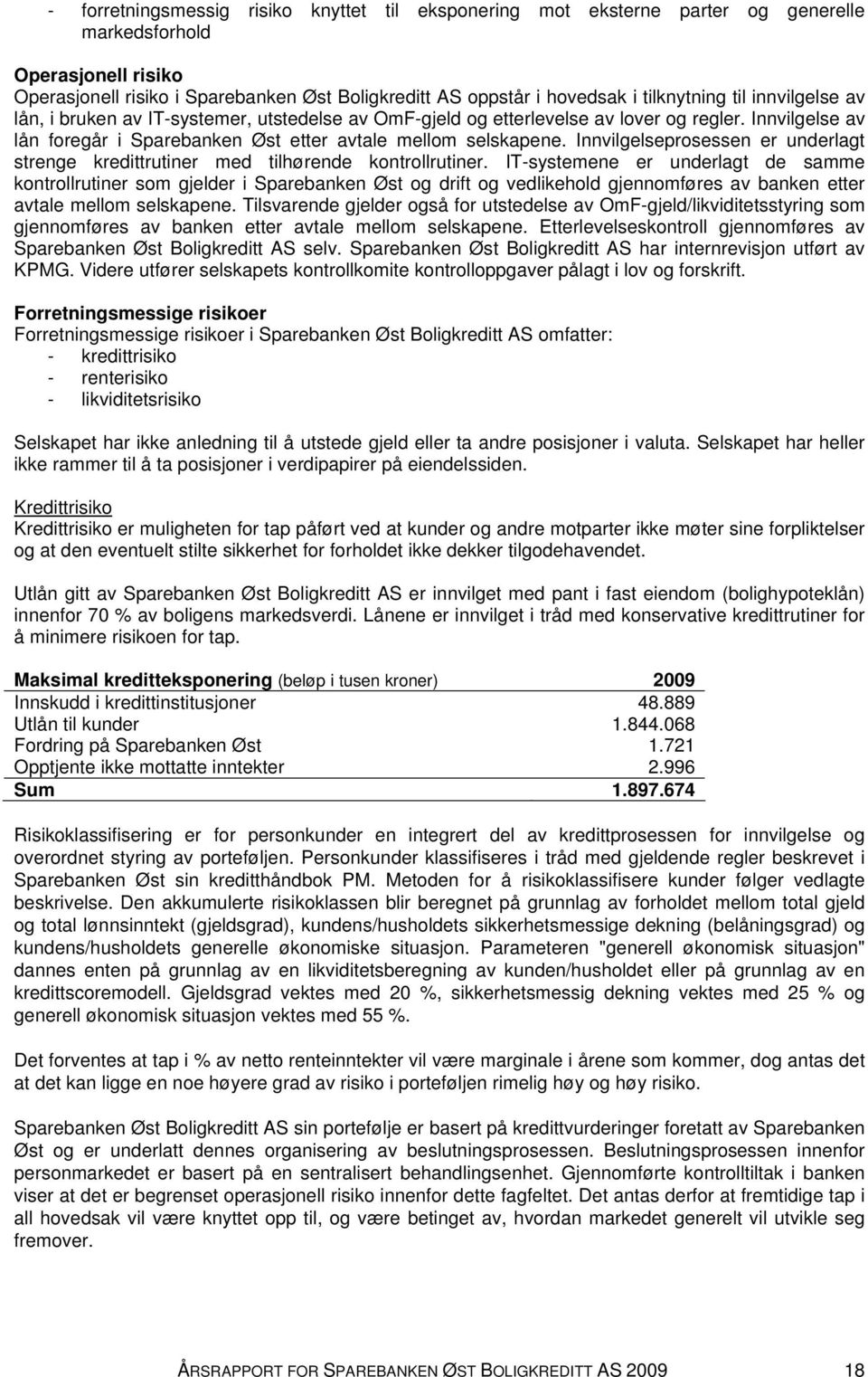 Innvilgelseprosessen er underlagt strenge kredittrutiner med tilhørende kontrollrutiner.