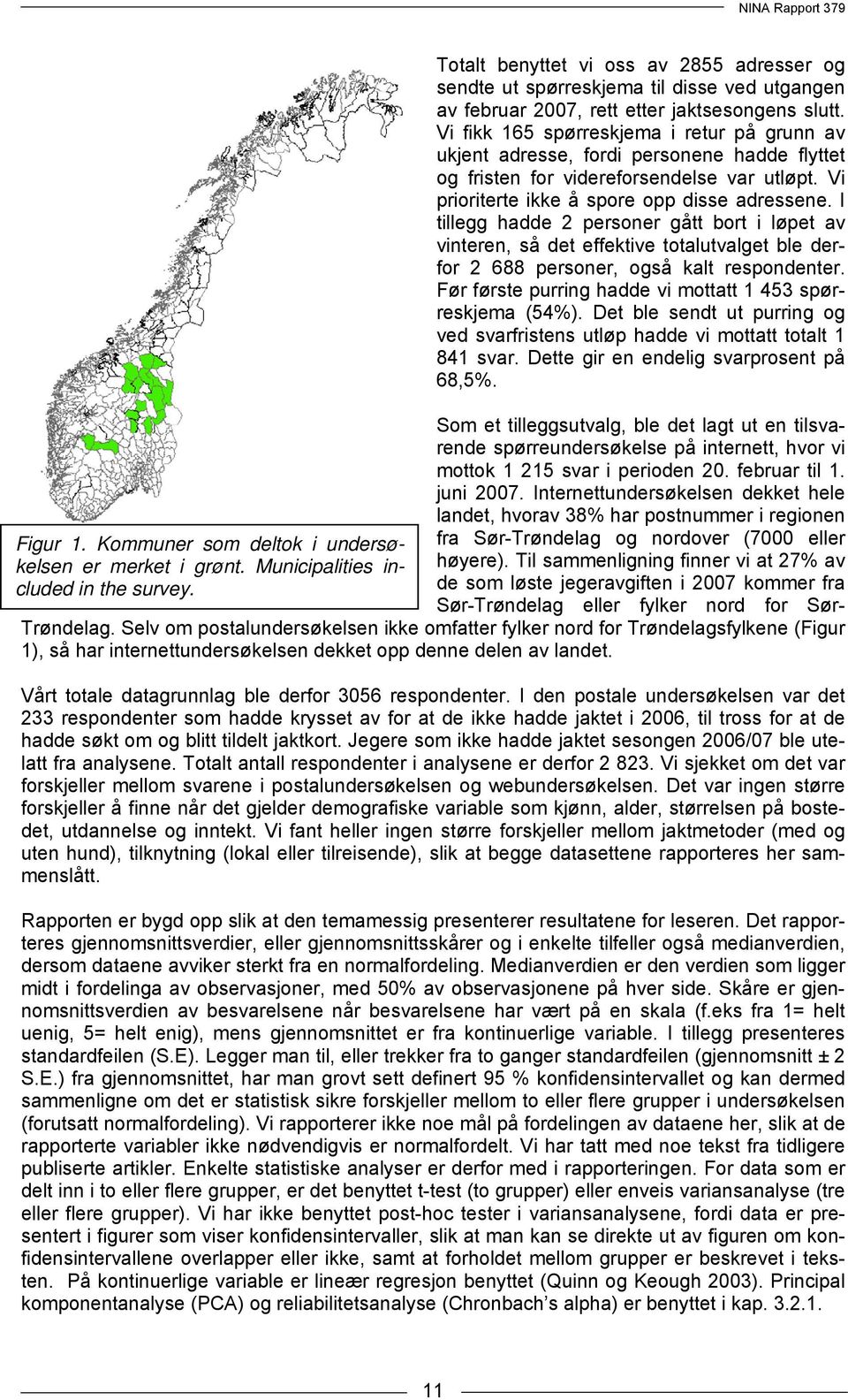 I tillegg hadde 2 personer gått bort i løpet av vinteren, så det effektive totalutvalget ble derfor 2 688 personer, også kalt respondenter.