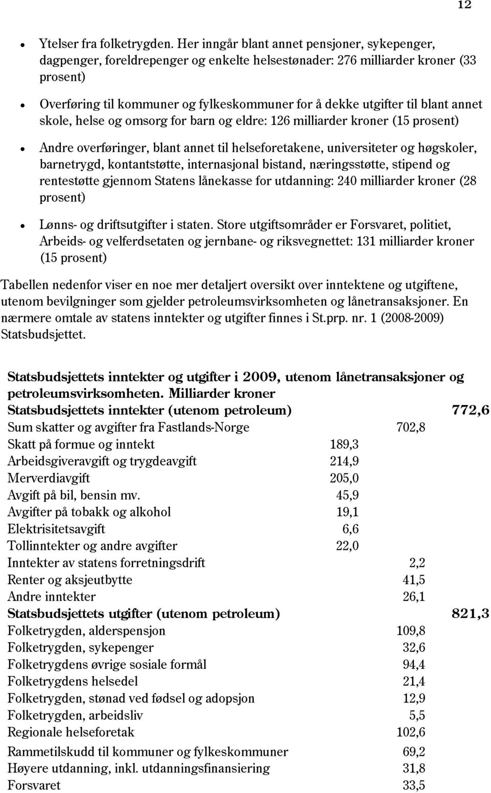 blant annet skole, helse og omsorg for barn og eldre: 126 milliarder kroner (15 prosent) Andre overføringer, blant annet til helseforetakene, universiteter og høgskoler, barnetrygd, kontantstøtte,